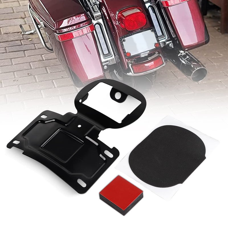 XMMT حامل نقل لوحة الترخيص باللون الأسود لـ Harley Touring Electra Glide Road Glide 2014-2023 - Image 2